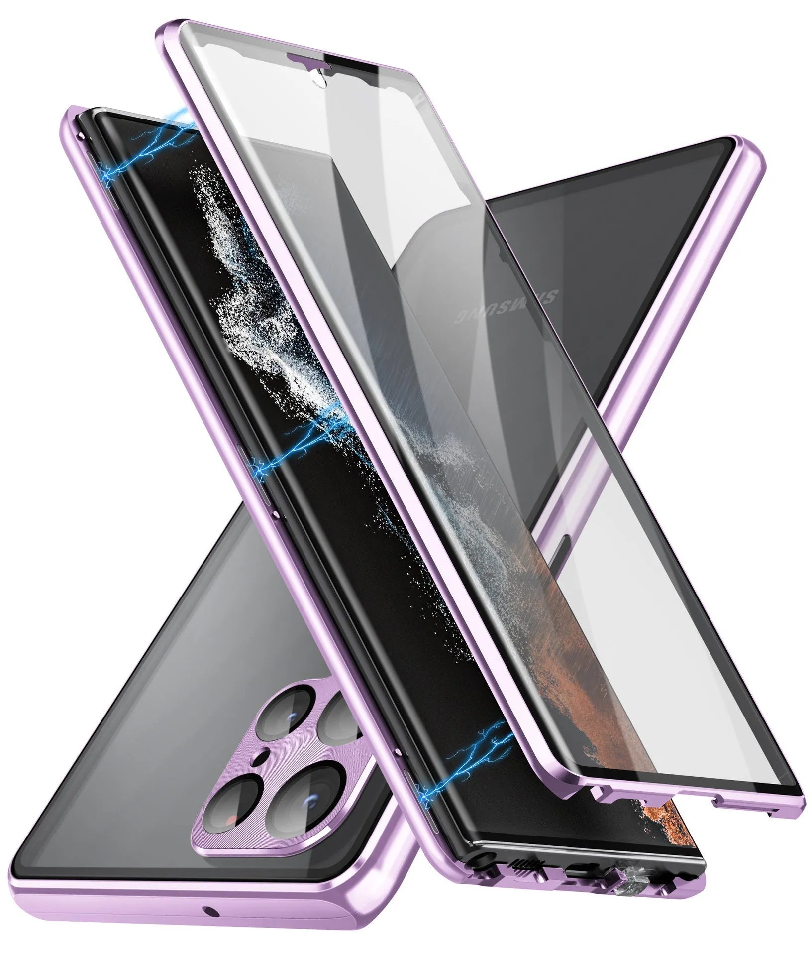 Magnetic phone case with privacy mirror for Samsung Galaxy phones in multiple colour options