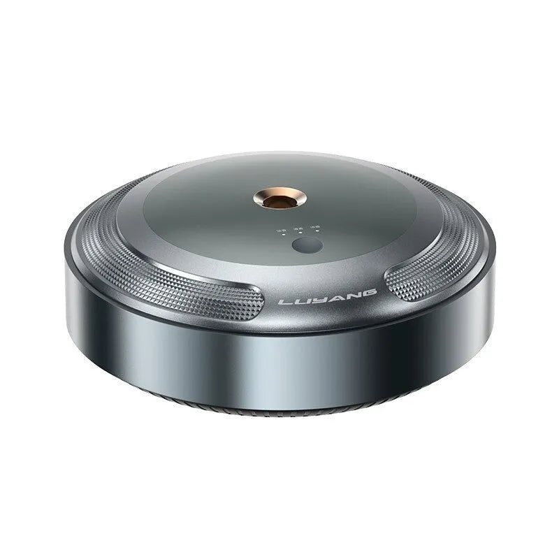 Automatic car air freshener diffuser with zinc alloy shell and three fragrance bottles.