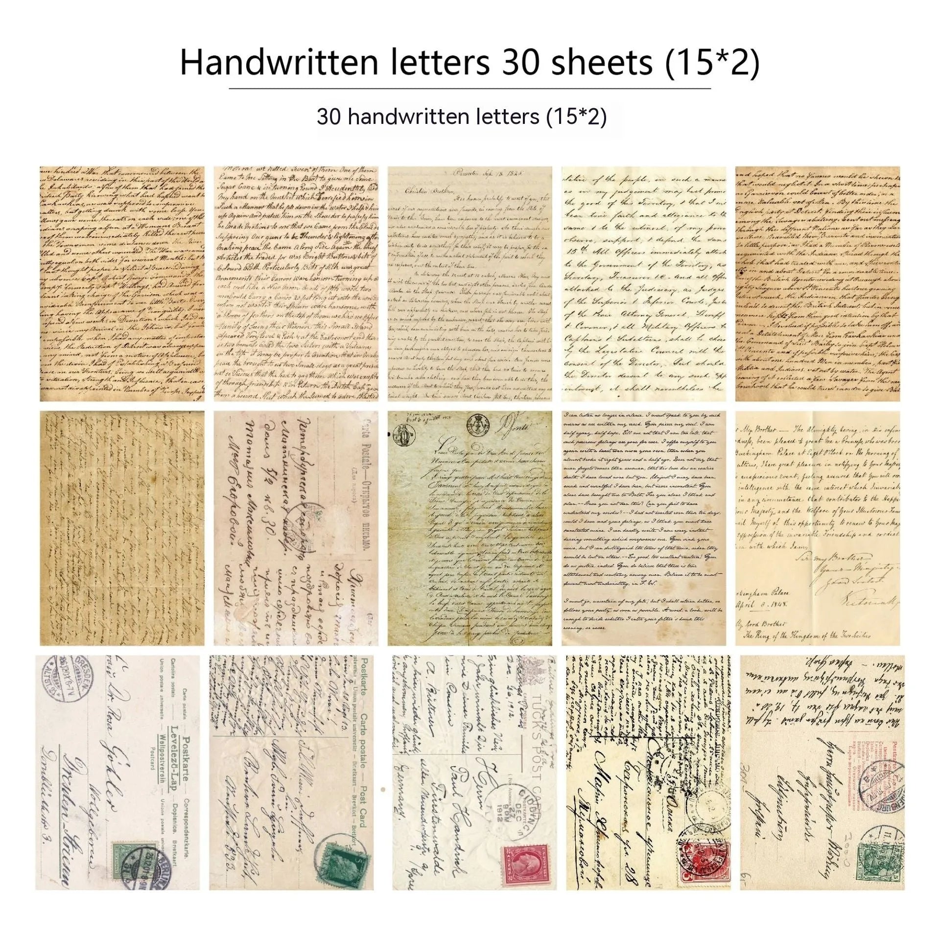 30 pieces of retro-style printed diary newspaper decoration scrapbook paper in assorted colour themes