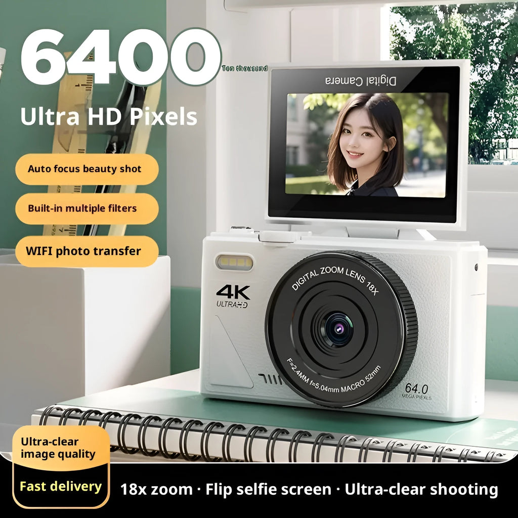 CCD Camera HD Digital Camera with WiFi transmission in black, compact plastic body