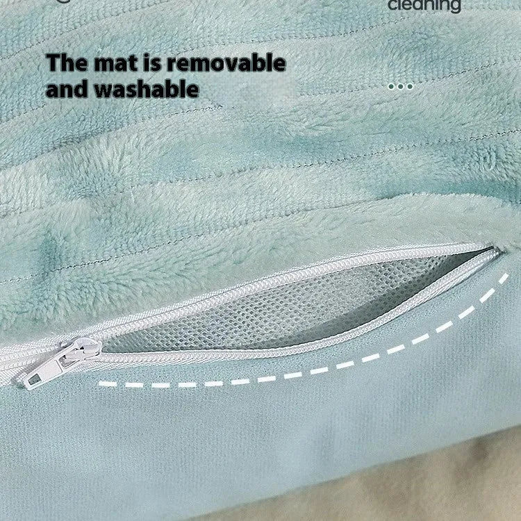 Morandi coloured removable washable sofa dog mat and cat bed shown in medium and large sizes