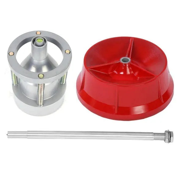 Portable hub balancer with bull's eye level and aluminium head for 1.5-4 inch wheel hubs