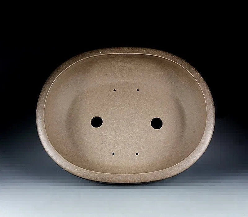 Handmade oval purple sand flowerpot 50x39.5x16cm black mud green plant finish classical style
