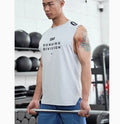 Men's black mesh sports vest with ice silk fabric and loose fit design for summer workouts