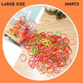 300 or 600 piece pack of baby hair ties in assorted colours, small TPU elastic bands for fine hair, supplied in a reusable container
