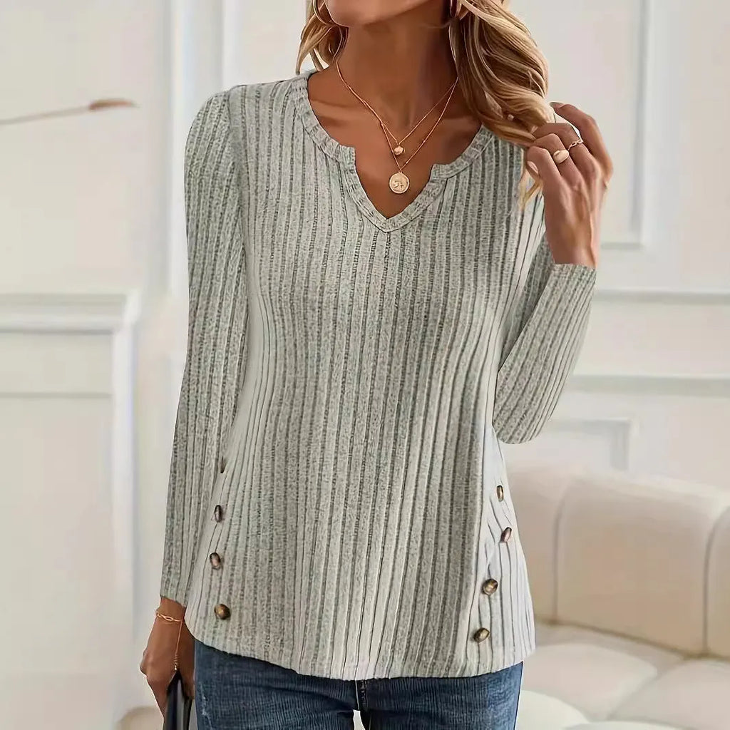 Men's simple solid colour knitted button sweater in black or grey green, showing pullover style with regular sleeves.