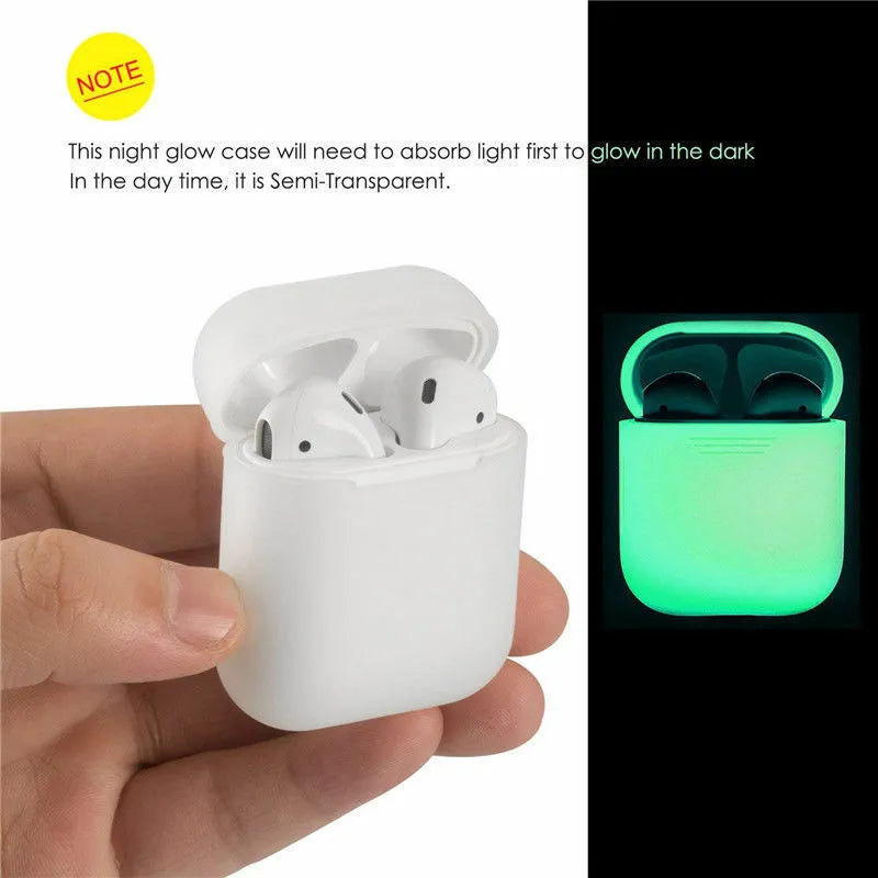 Luminous silicone flip-top protective case for AirPods wireless earphones