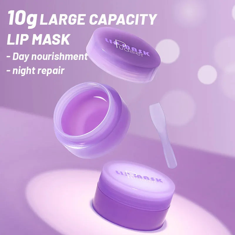 Lip balm exfoliating tube with scraper tool for moisturising light lip lines