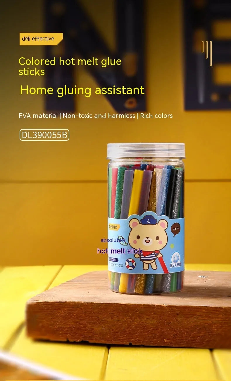 55 transparent hot melt glue sticks in a pack, 7.0mm diameter, for DIY and crafting