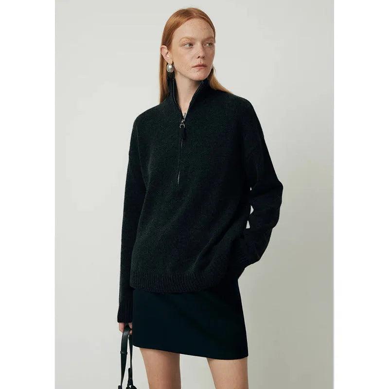 Wool bandage dress with loose lapels in black or grey for autumn winter wear