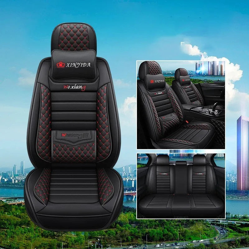 High elastic sponge filled car seat cushion in a red colour on a car seat.