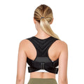 Black adjustable anti-humpback posture correction belt for back and shoulder support