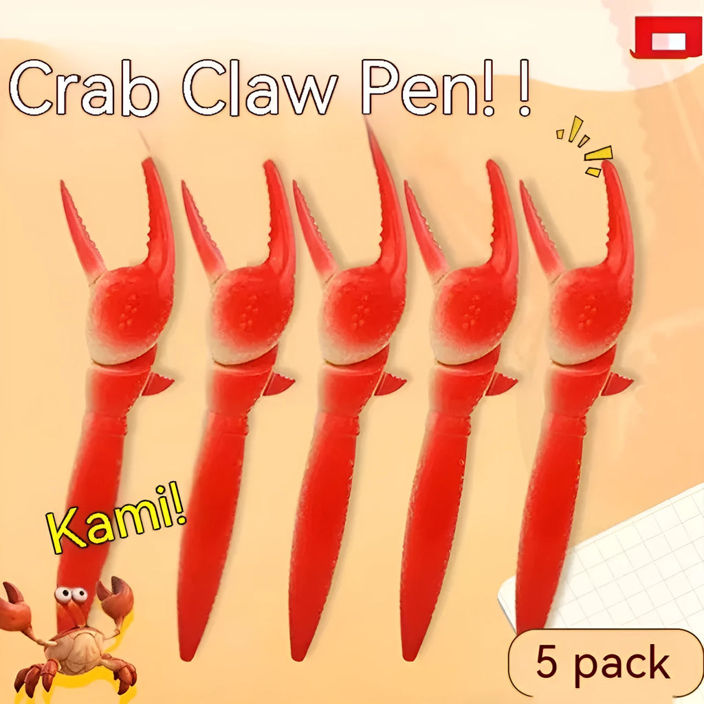 Crab design ballpoint pen with playable pressing can clip mechanism