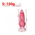 Pink platinum silicone penis-shaped women's masturbator sex toy on a plain background.