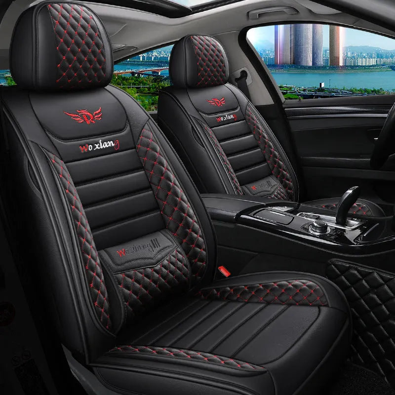 High elastic sponge filled car seat cushion in a red colour on a car seat.