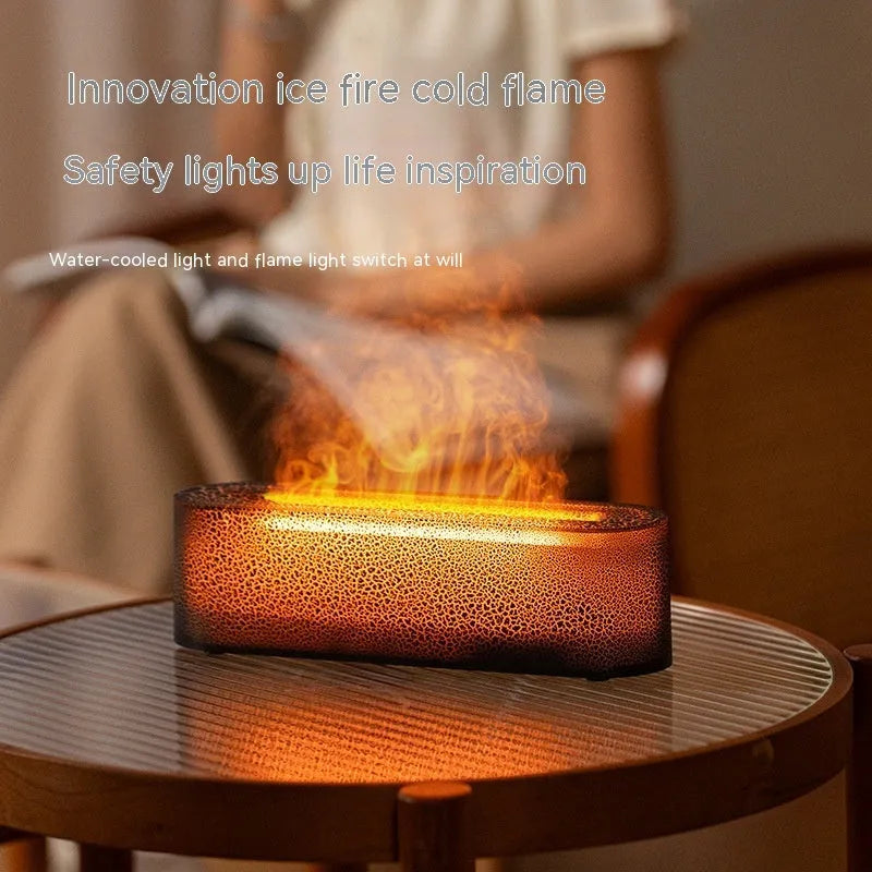 Square creative lava colourful flame desktop atmosphere humidifier and aroma diffuser