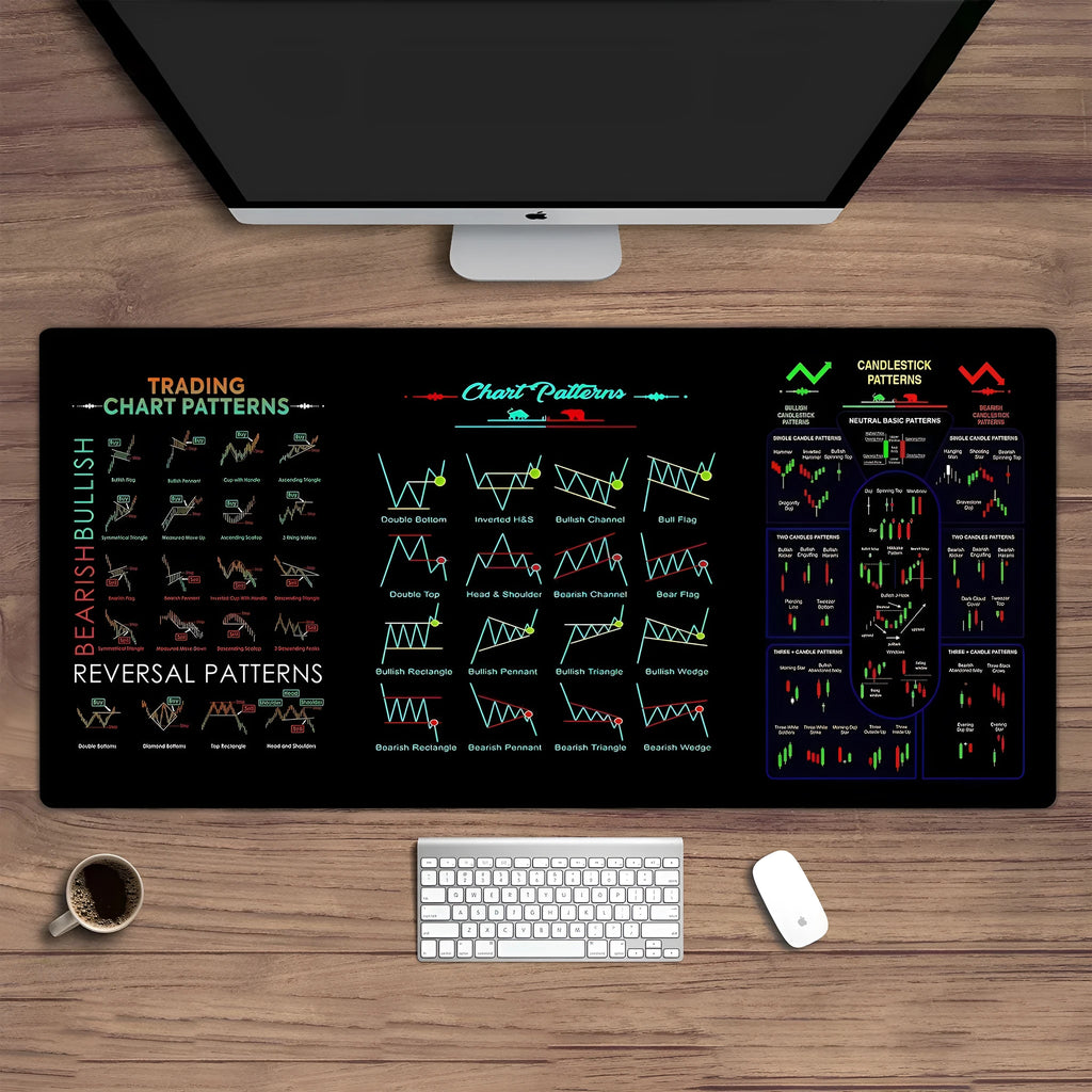 Black anti-slip rubber stock mouse pad on a desk, showing stain-resistant surface for calculator use.