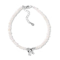 Natural freshwater pearl bracelet with 925 silver chain and electroplated letter charm