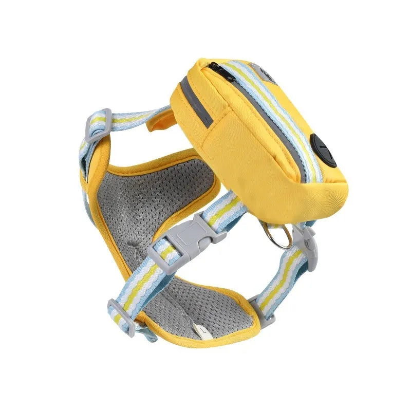 Explosion-proof anti-strangulation pet harness in Oxford cloth with adjustable straps and 1.5m rope