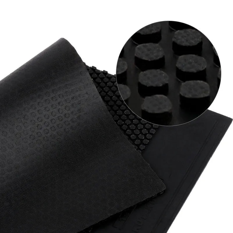 Single black and red table tennis rubber sheets with small particle texture for racket repair.