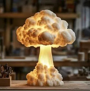 Mushroom cloud shaped modern art table lamp with USB power connection