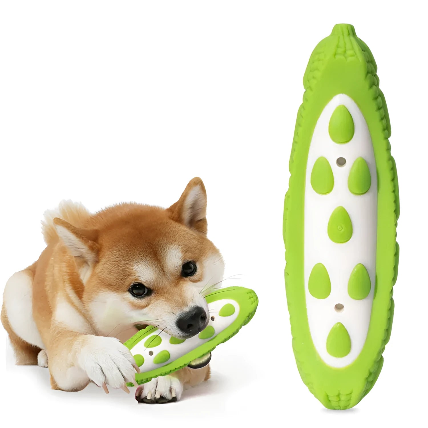 Large green simulation dog toy, meat-scented, resistant to biting teeth, for puppy training
