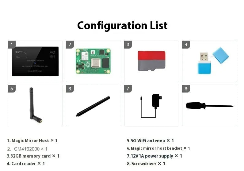 13.3-inch magic mirror voice assistant display screen with integrated Raspberry Pi CM4 computer
