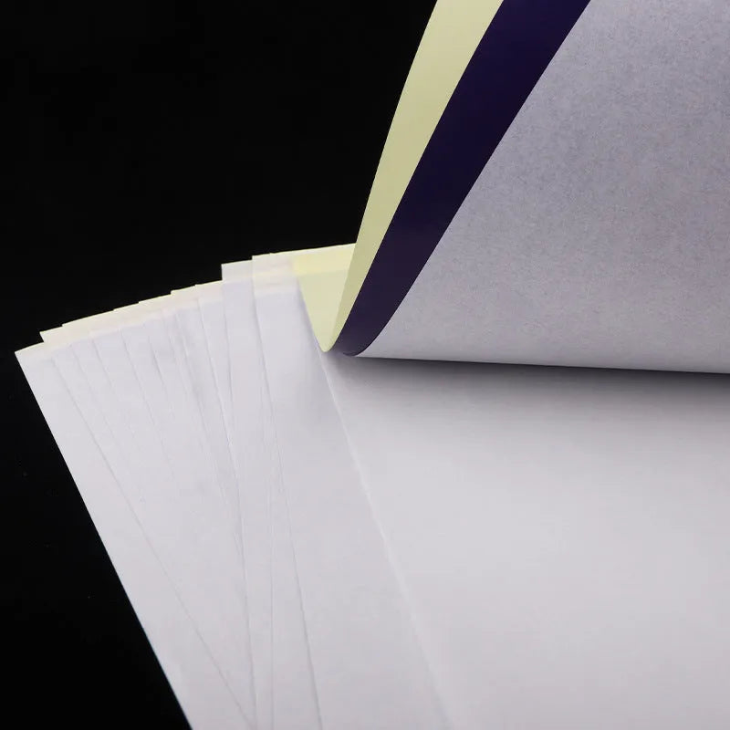 A4 tattoo transfer paper packs for use with transfer paste gel, showing hand-drawn line art.