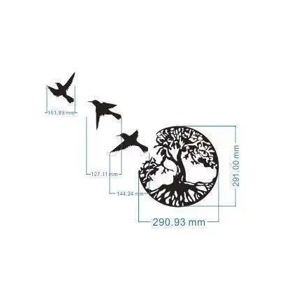 Black electroplated iron decorative wall hanging ornament modern simple style with iron strap for hanging