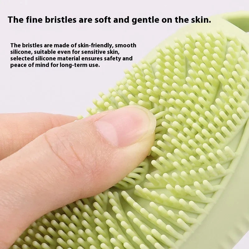 Silicone bath brush storage bottle 100ml with brush head and dispenser in pink colour option