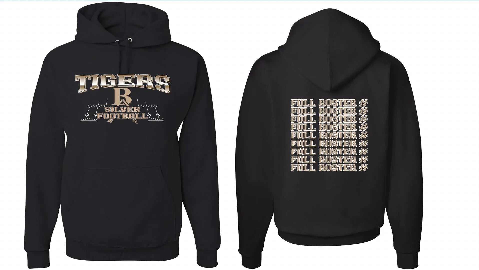 Black polyester pullover hoodie with drop-shoulder sleeves and no collar