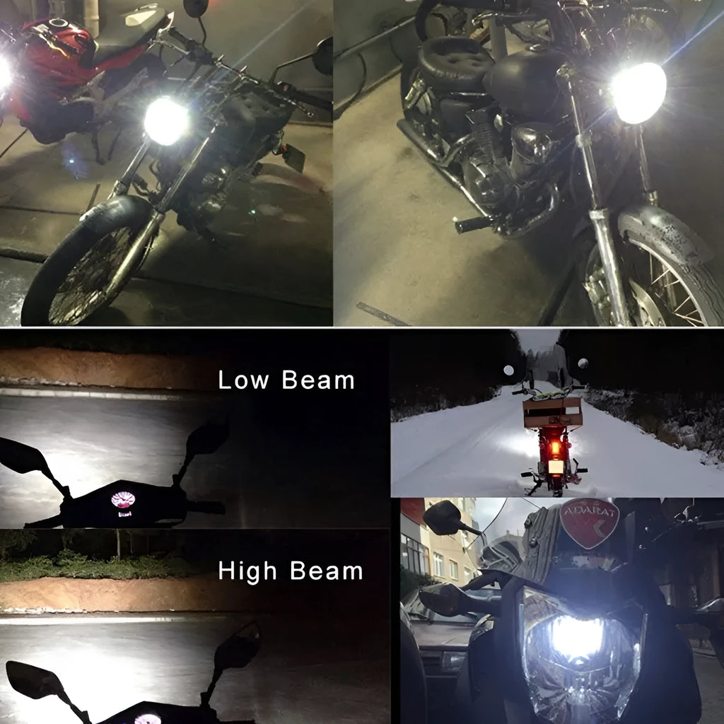 Motorcycle LED M4 double claw H6 headlight 20W 12-80V white light aluminium housing
