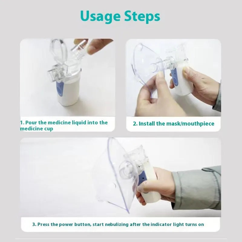 Columnar USB handheld nebuliser spray machine for household respiratory treatment with quiet operation