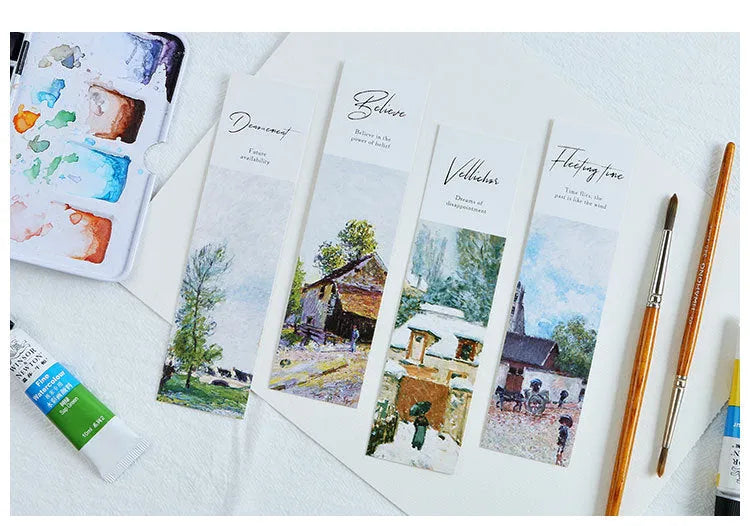 Creative art paper bookmark set 40x150mm 350g thick white cardboard 30 sheets assorted designs