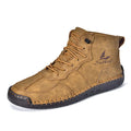 High-top retro casual boots with frosted finish, rubber sole, dark blue colour
