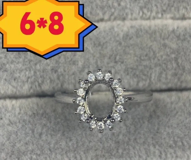 Oval open mouth copper ring with 6x8 mm star and denier pattern ornament.
