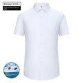 Men's slim fit bamboo fibre business shirt with square collar in waterproof stain resistant fabric