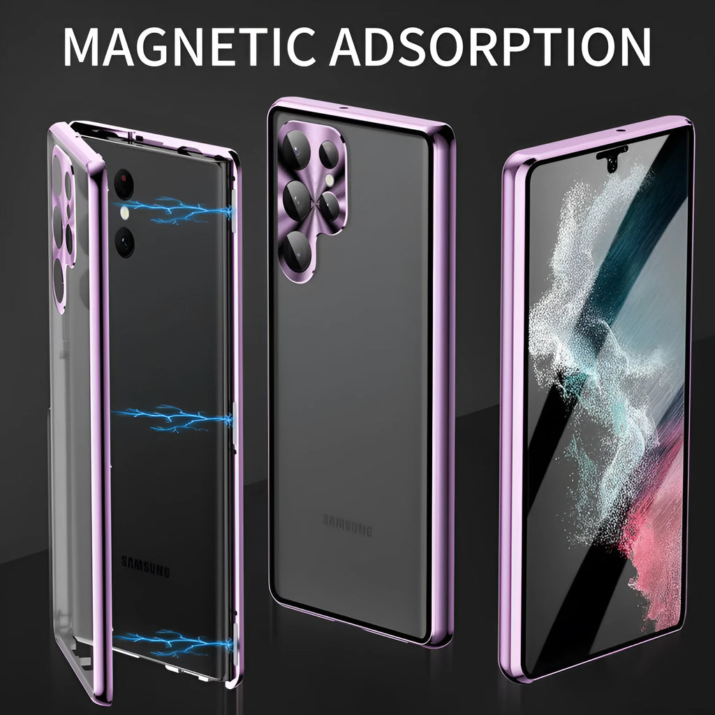 Magnetic phone case with privacy mirror for Samsung Galaxy phones in multiple colour options