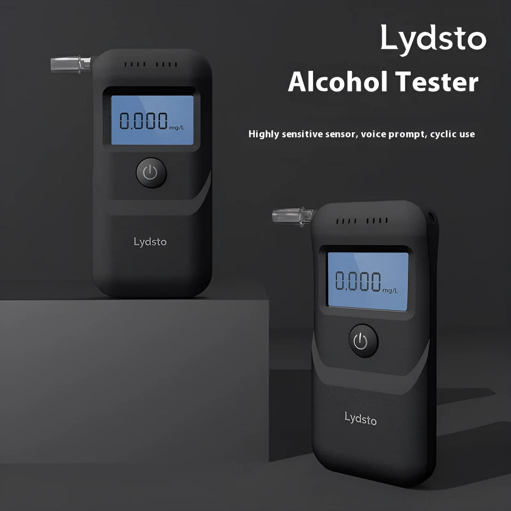 Black HD-JJCSY01 alcohol breath tester unit for personal drinking checks