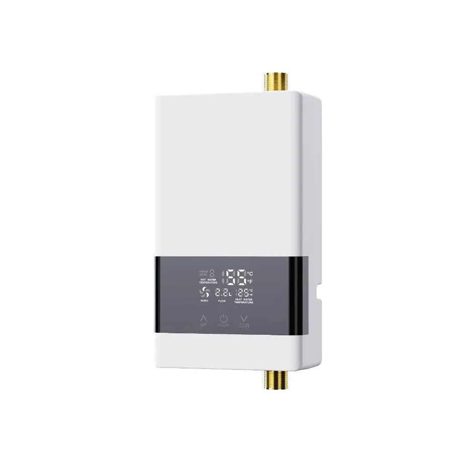 Household quick-heating water heater with LED touch screen in gold, silver, or white finish