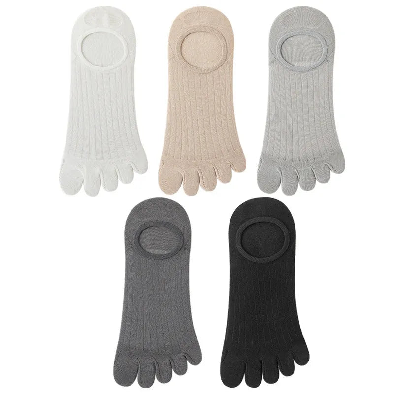 Modal cotton five-finger boat socks in ultra-thin breathable design for summer wear