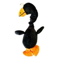 Bite-resistant screaming chicken squeaky rubber dog toy in green colour, approx 15cm long.