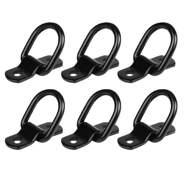 Galvanised black carbon steel pull ring floor hook for universal truck mounting.