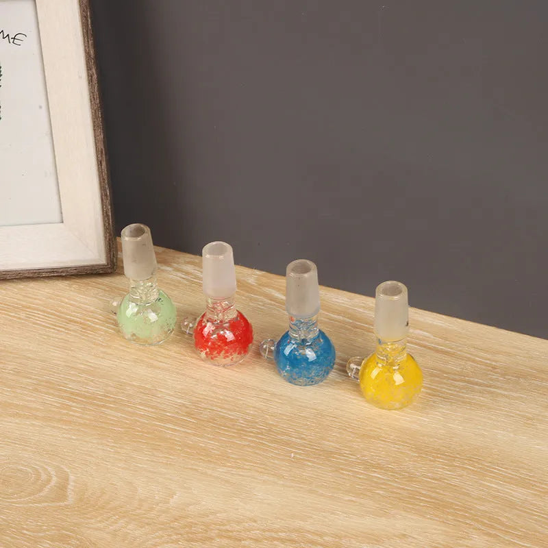 Glass trumpet cigarette holder in transparent colours with 7cm geometric design
