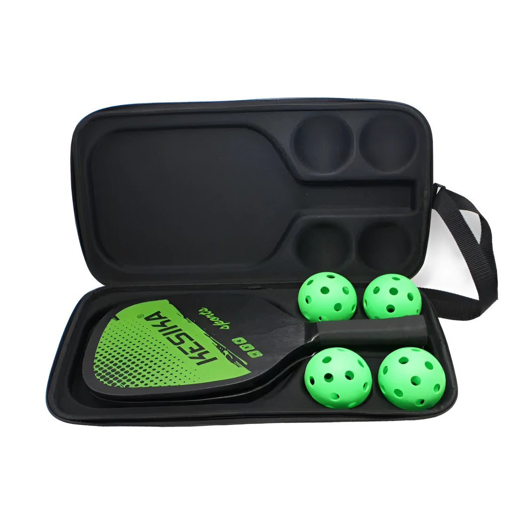 Black waterproof pickleball racket storage bag with dual shoulder straps