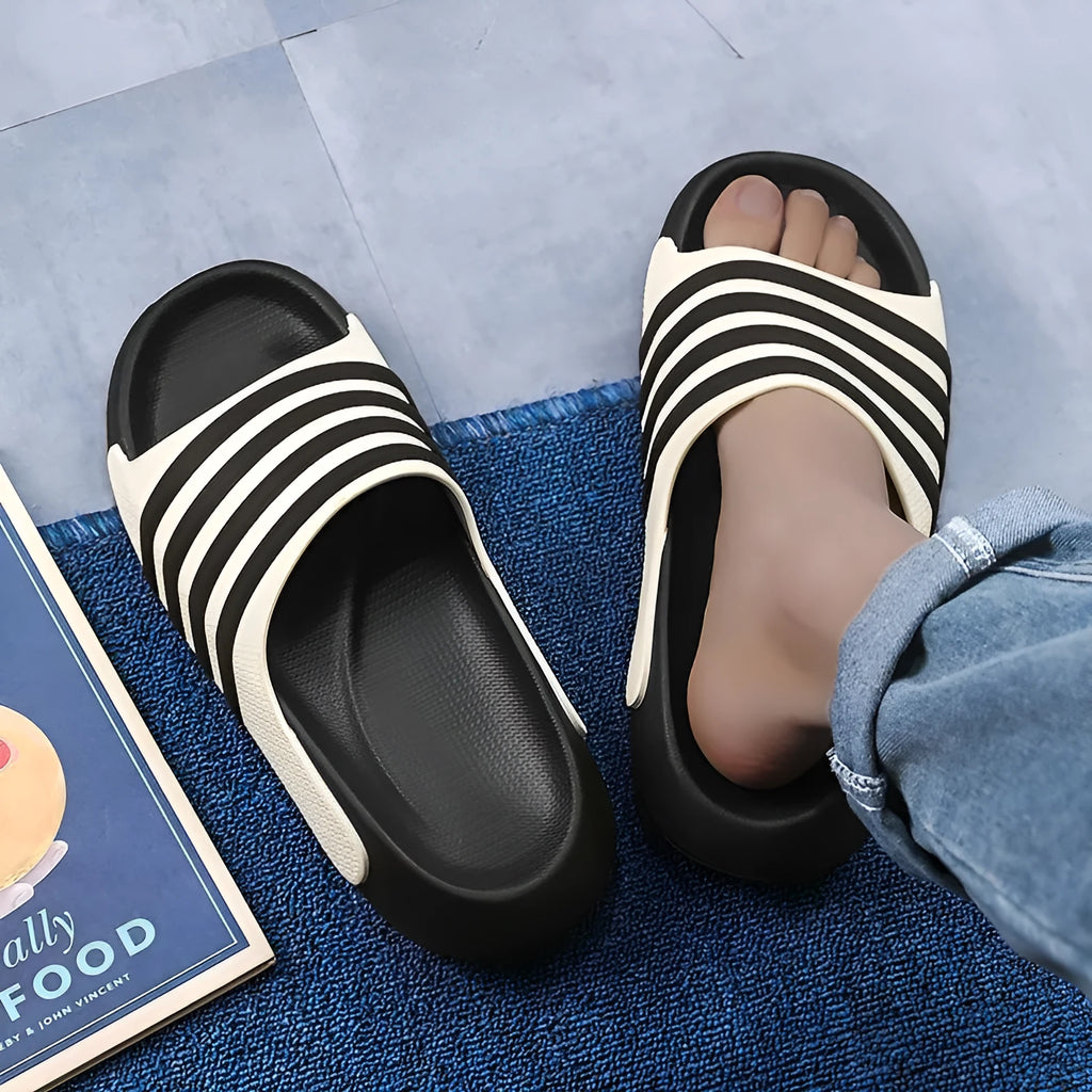 Casual unisex EVA sole slippers for teenagers in Beige colour with PVC upper and leisure sports style
