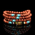 108 nugget sand six words mantra multi-circle bracelet with golden star stone and fu character