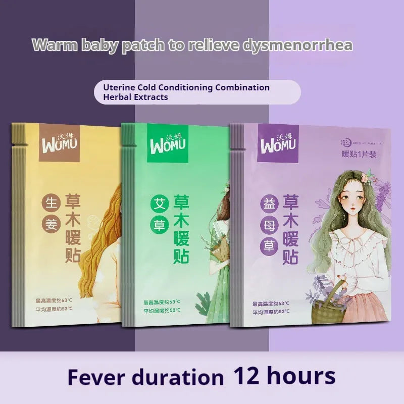Self-heating argy wormwood plaster in packaging, single-use warm patch for uterus and back