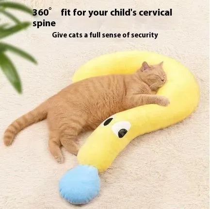 U-shaped cat neck protection pillow in moon and question mark styles