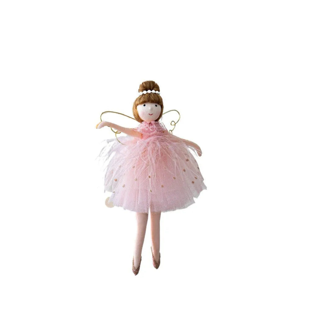 Pink cloth plush ballet girl angel doll pendant keychain accessory